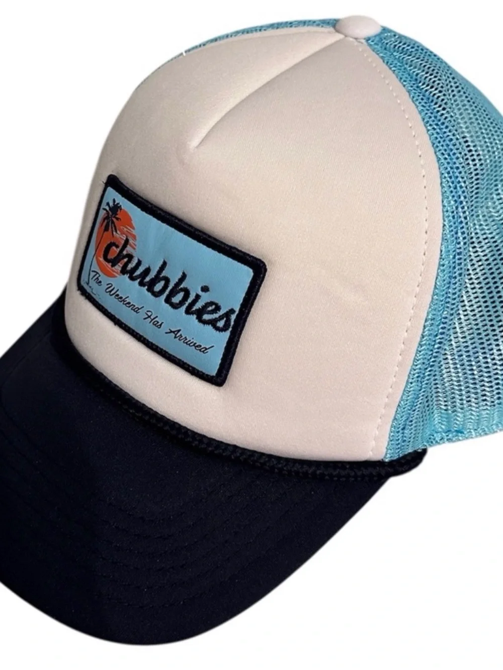 Chubbies Weekend Has Arrived Trucker Hat Aqua Cream Snapback Unisex